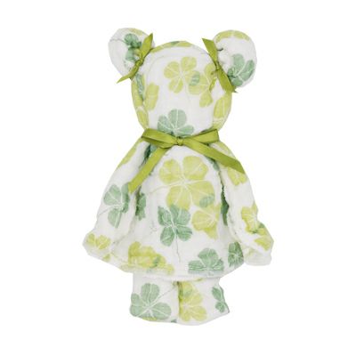 Limited Edition Bear-Wrapped Hand Towel - Green Lucky Clover