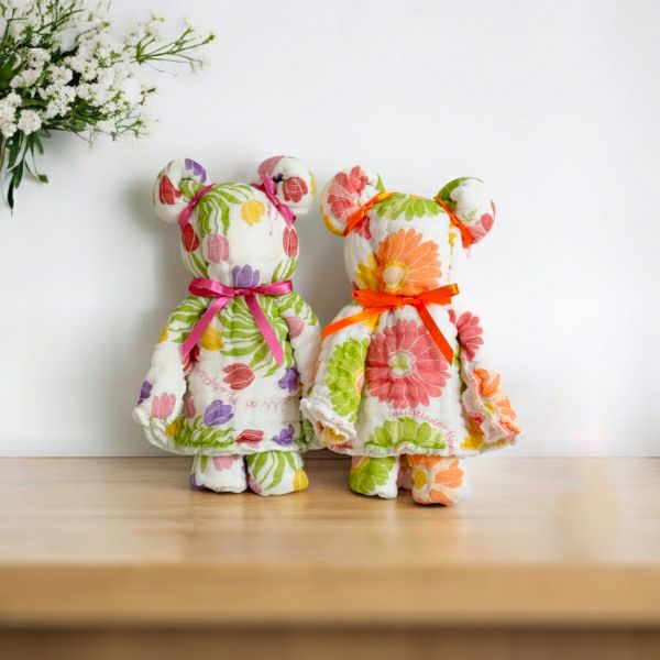 Limited Edition Bear-Wrapped Hand Towel - Gerbera