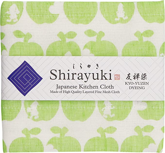 Shirayuki Japanese Fine Mesh Kitchen Cloth - Green, Snow White