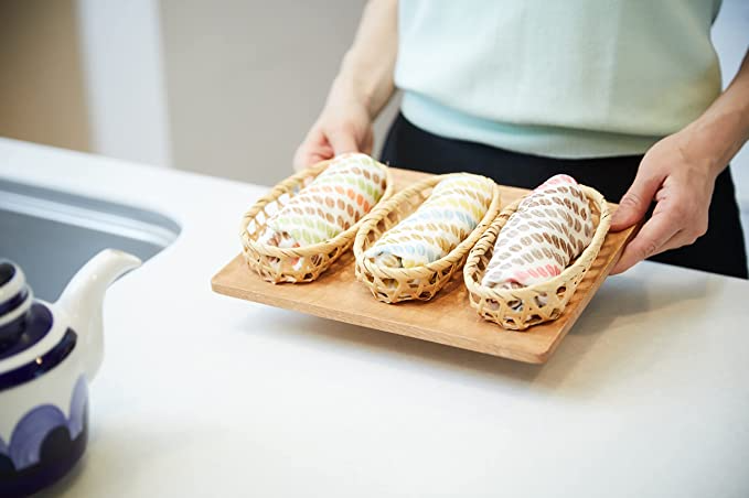 Shirayuki Japanese Fine Mesh Kitchen Cloth - Blue Coffee Beans