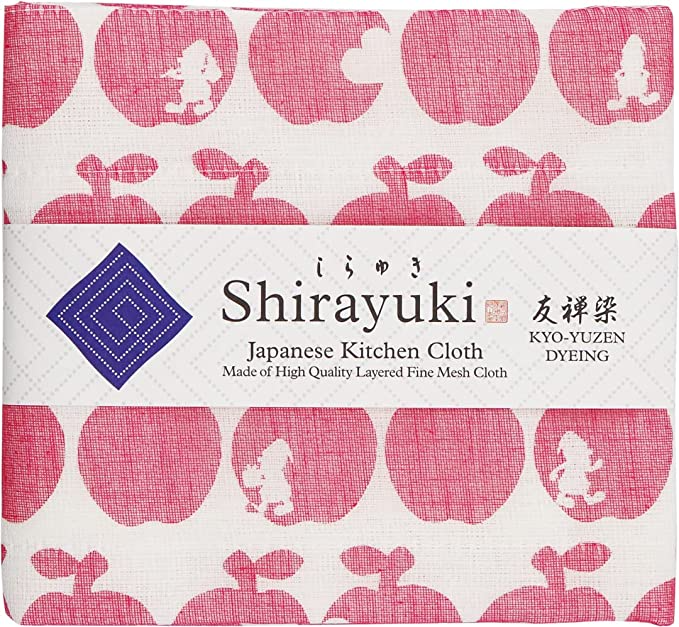Shirayuki Japanese Fine Mesh Kitchen Cloth - Red, Snow White