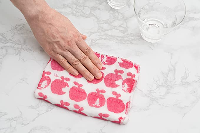 Shirayuki Japanese Fine Mesh Kitchen Cloth - Red, Snow White
