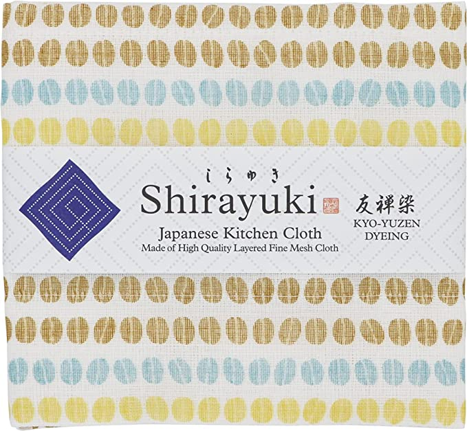Shirayuki Japanese Fine Mesh Kitchen Cloth - Blue Coffee Beans