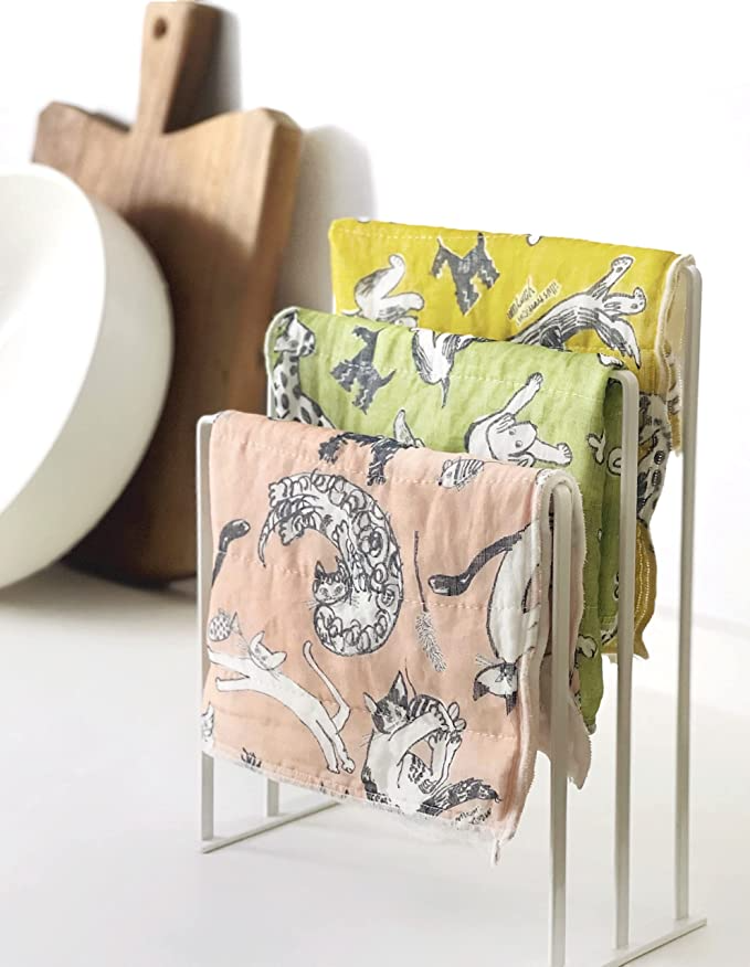 Shirayuki Japanese Fine Mesh Kitchen Cloth - Beige Meow Meow