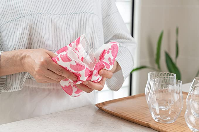 Shirayuki Japanese Fine Mesh Kitchen Cloth - Red, Snow White