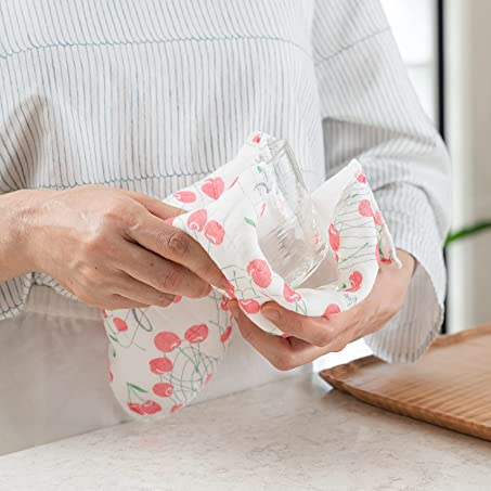 Shirayuki Japanese Fine Mesh Kitchen Cloth - Red, Melody of Cherry